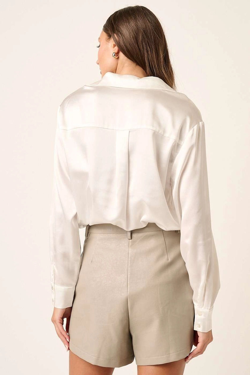 Button Down Satin Shirt H14668