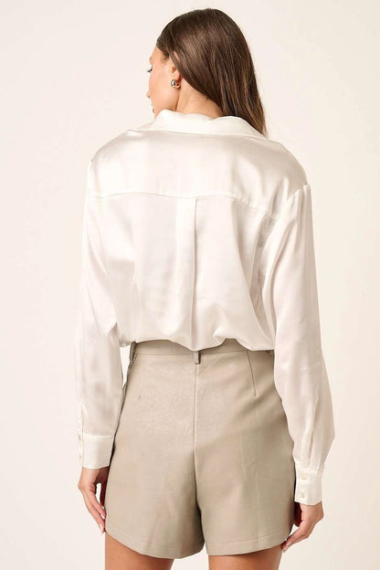 Button Down Satin Shirt H14668