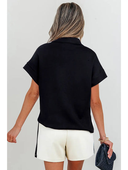 Contrast Zipped T Shirt and Short Set APLA627474-P2