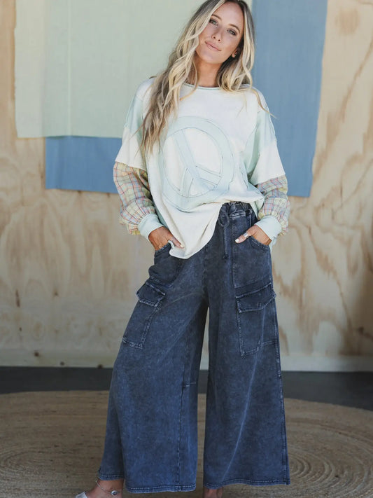 Cargo Cascade Wide Leg Pants S70597