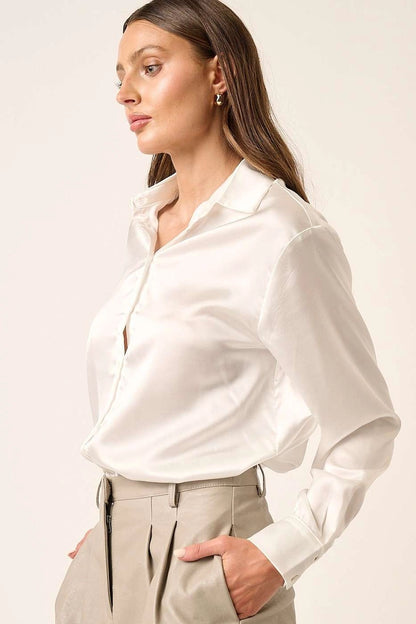 Button Down Satin Shirt H14668