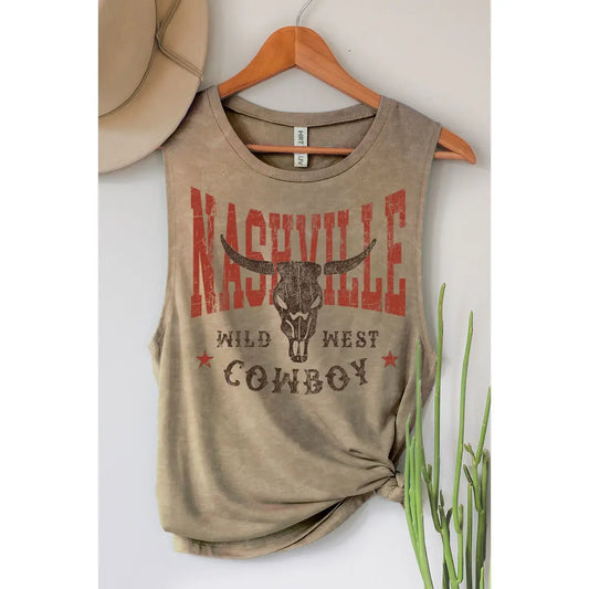 Nashville Wild West Cowboy Graphic Tank Top HL6353TK-1