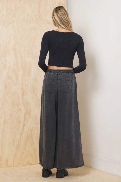 Charcoal Tencel Wide Leg Pants CC13380-CHA