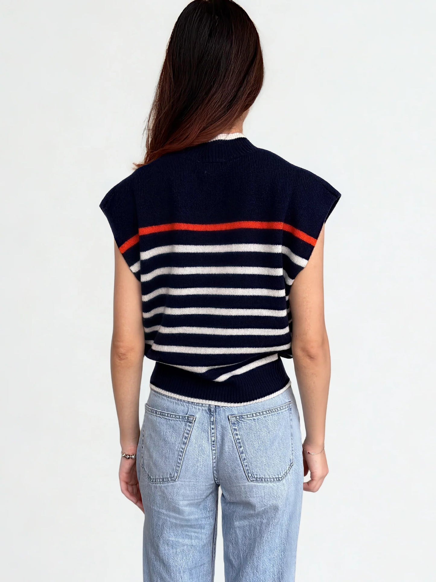 Sleeveless Striped Knit Top WKC0442