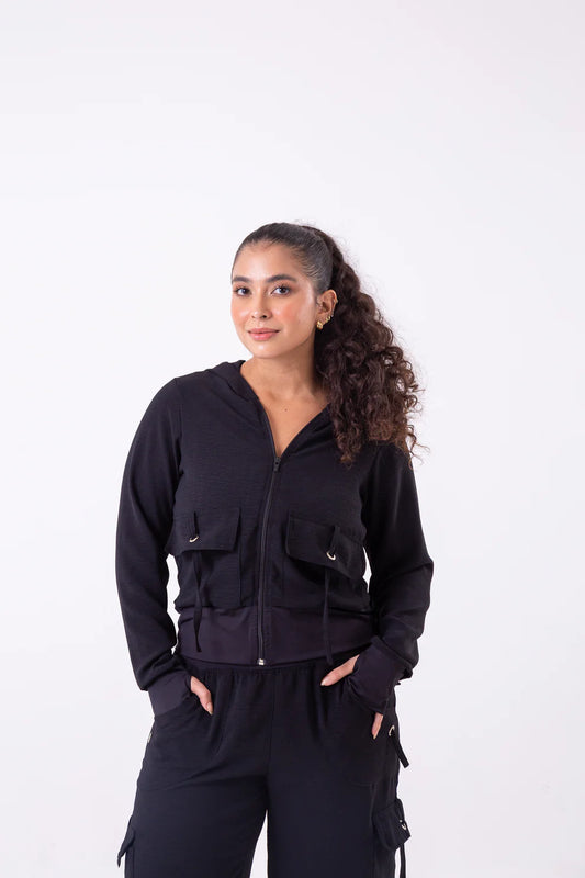 Cloud9ine Activewear Black Cargo Jacket