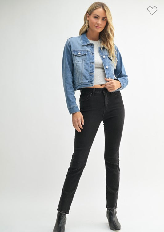 Slim Straight Longer Length DP691 W. BLACK