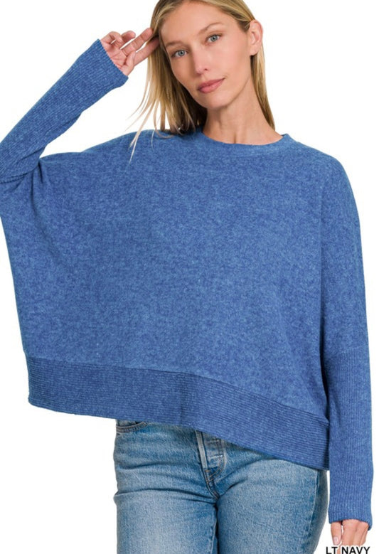 Brushed Melange Hacci Dolman Sleeve Sweater HT-2261A