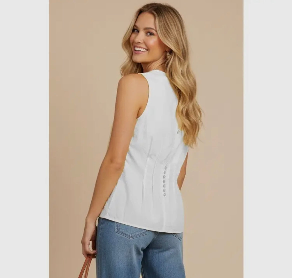 Pleated Peplum Sleeveless Top WT5088D