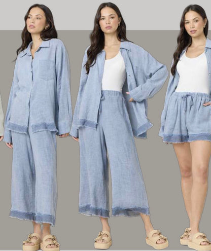 Drapy Linen Button Down GM2006