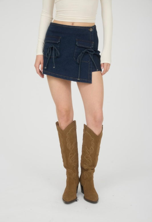 Wrap Front Tie Mini Skort TW1902