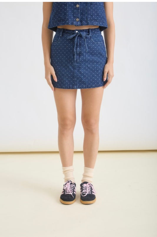 Polkadot Belt Tie Skirt TWS1184-B
