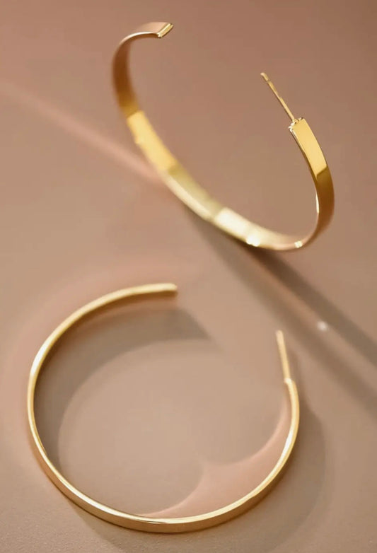 18K Gold Plated Steel Hoop Earring-7197