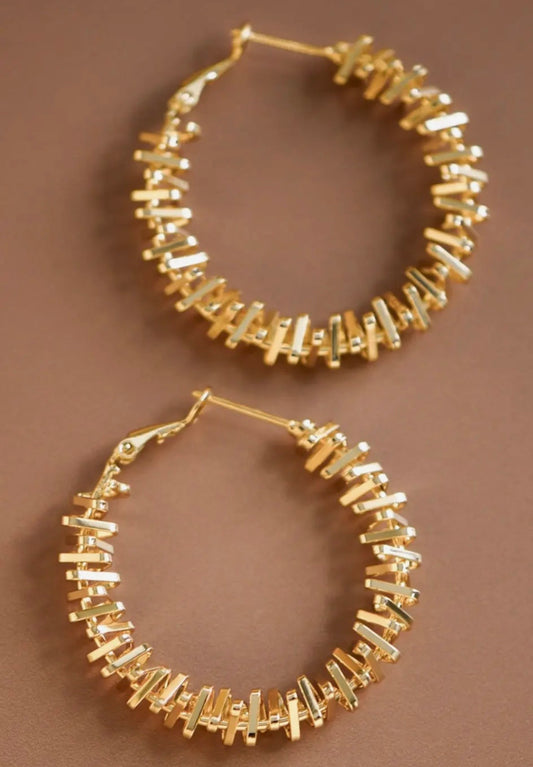 18K Gold Plated Steel Hoop Earring 7460