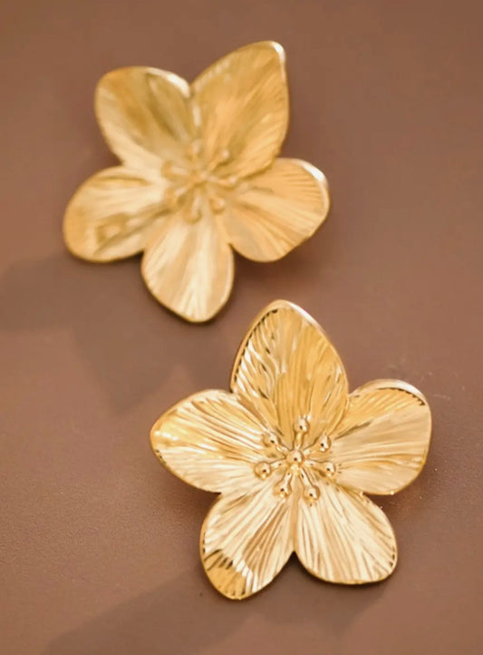 18K Gold Plated Steel Stud Earring 7633