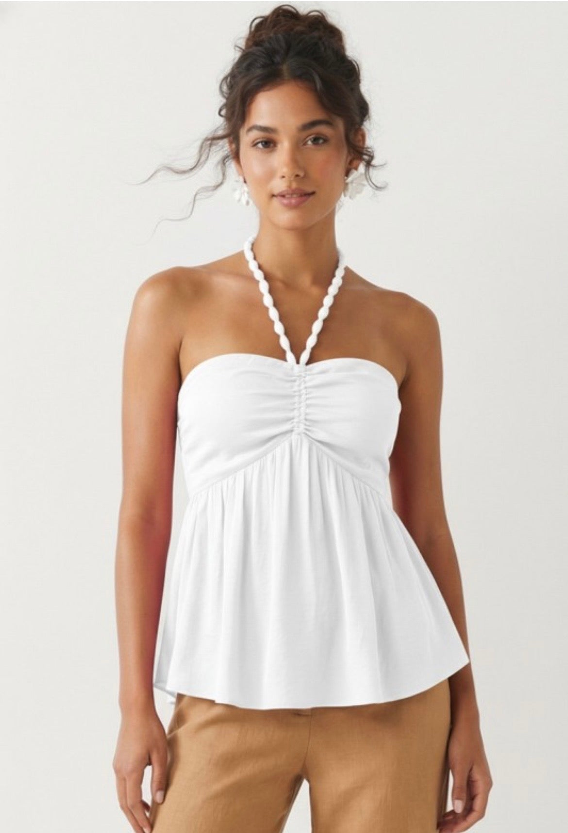 Silky Beaded Halter Top NT119896