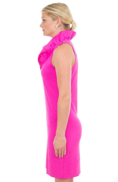 Jersey Ruffneck Sleeveless Dress JDRNSL