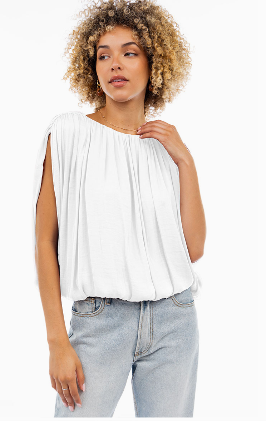 Grecian Drape Bubble BlouseSB119453