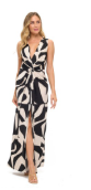 Printed Twist Front Maxi Dress D643-V984