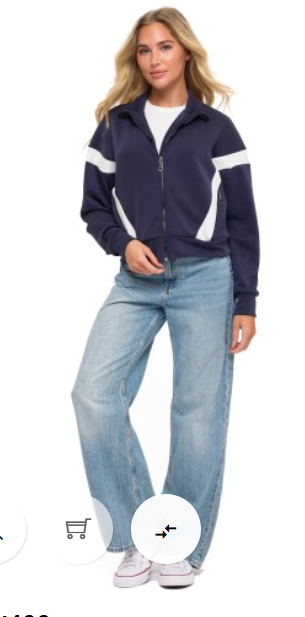 Color Block Zip Up Jacket J416-K490
