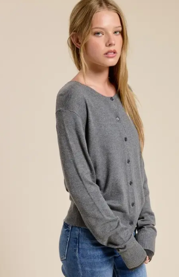 Cashmere blend contrast cuff cardigan top 24483