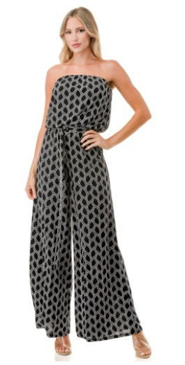 Wide Leg Jumpsuit With Ring Belt P592-V938