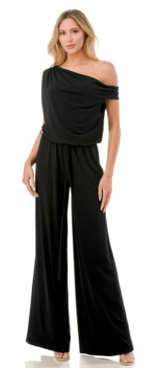 Off Shoulder Wide Leg Jumpsuit With Belt P627-ITY