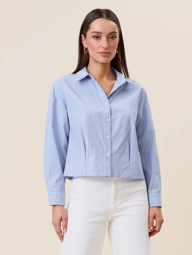 Rhinestone Button Down Shirt AT3096