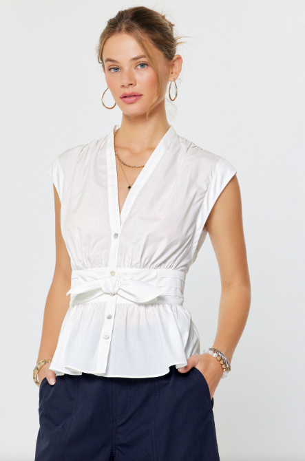 Bow Front Peplum Top  2530392-1