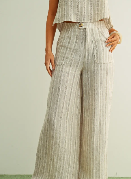 Jacquard Linen Pants  P6438ST