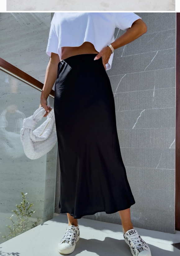 Long Satin Skirt 6467