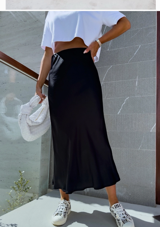 Long Satin Skirt 6467