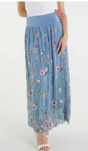 Sable Garden Silk Skirt (SL202G)