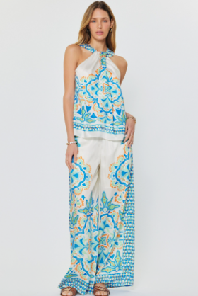 Printed Wide Leg Pants  2470129-3