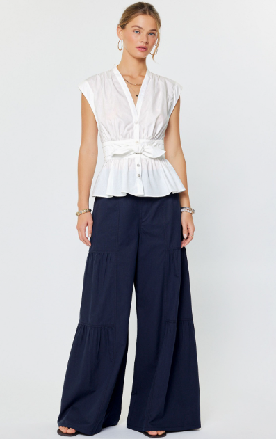 Bow Front Peplum Top  2530392-1