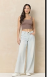 Salt Wash Stretch Linen Denim Wide Pant CC14055