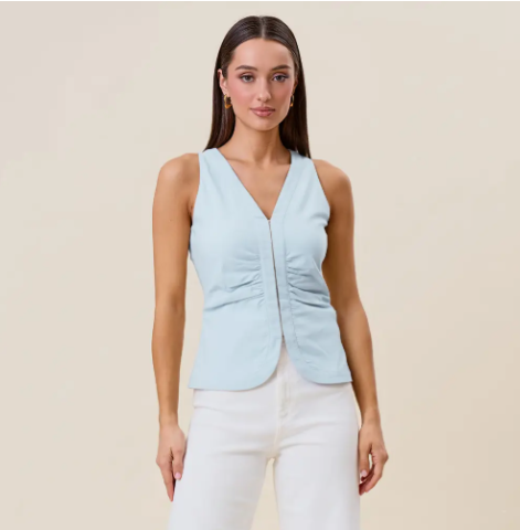 Sleeveless Shirred Top AT3092