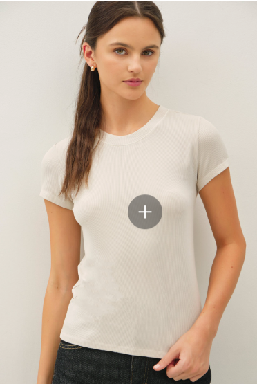 new Shade]garment Dye Ribbed Crew Neck Top  19283