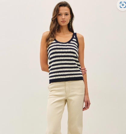 Textured Stripe Tank Sweater Textured Stripe Tank Sweater  65362
