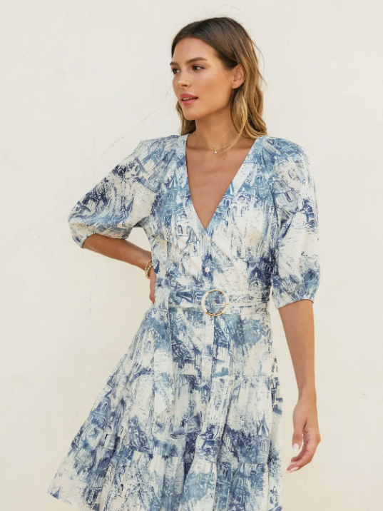 Coastline Circle Trim Belt Mini Dress (1) FD12280-P1897
