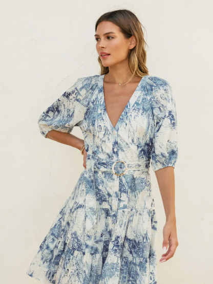 Coastline Circle Trim Belt Mini Dress (1) FD12280-P1897