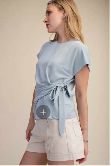 Knotted Tie Light Knit Top  T9102