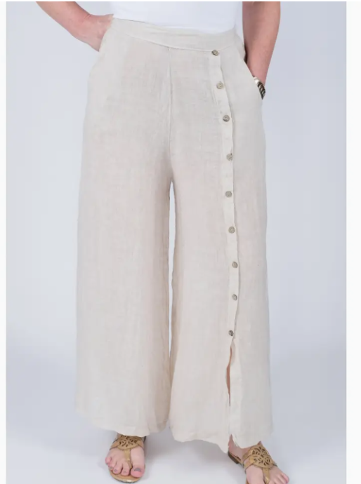 Gracelynn Button Linen Pant (PL135)