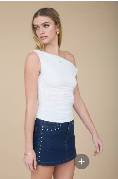 Asymmetrical Off The Shoulder Knit Top  TW1998