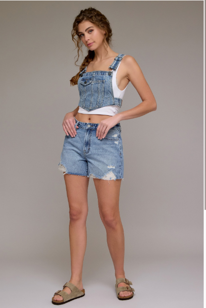 Medium Light Distressed High Rise Short  HD4316-ML