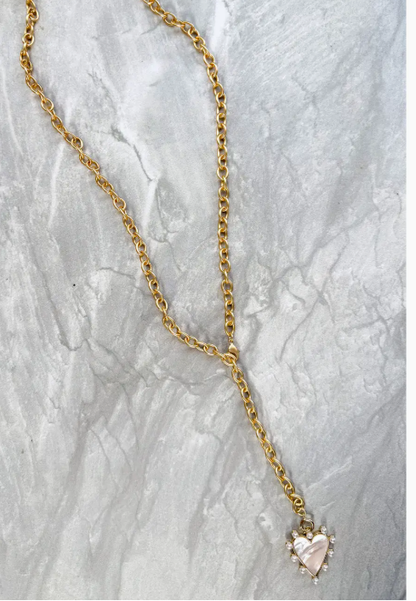 Spotted Heart Long Necklace