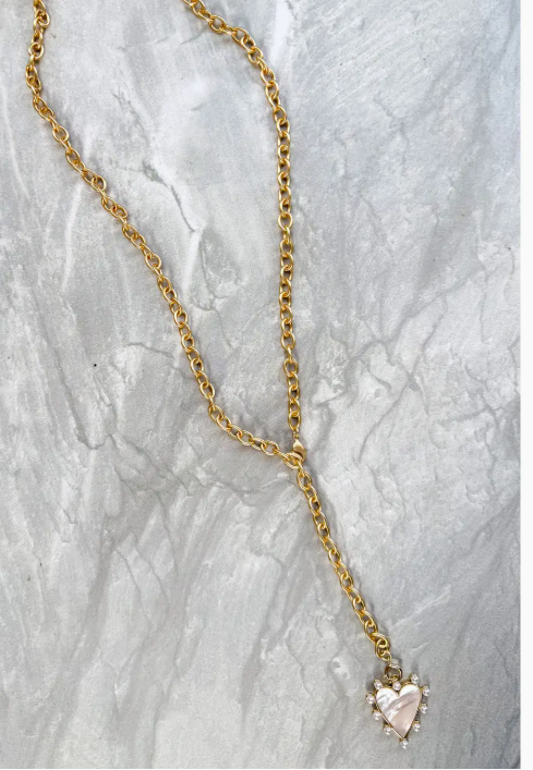 Spotted Heart Long Necklace
