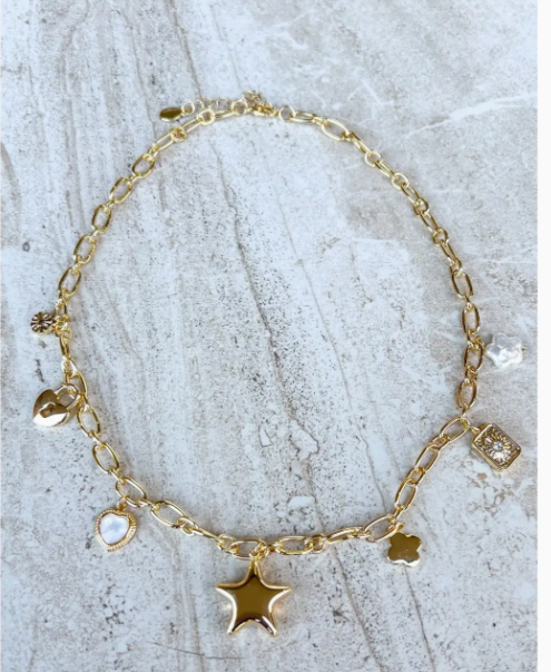 Puffy Star Charm Necklace