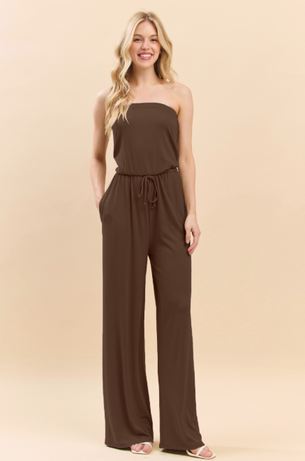 Wide Leg Tube Top Jumpsuit  JR48904A