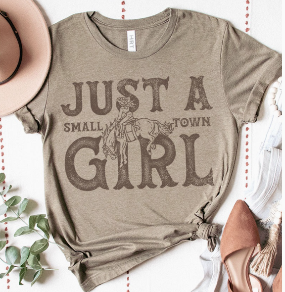 Just A Girl Small Town Tee HL50388CR,