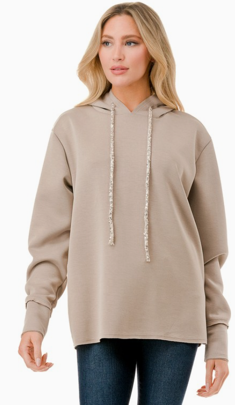L/S Hoodie w/ Sequin Detail T1616-K490SQ